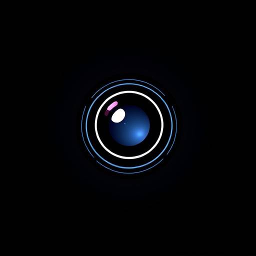Logo du Studio Photo Lumi√®re repr√©sentant une lentille d'appareil photo stylis√©e.